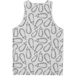 White Eggplant Drawing Print Men's Tank Top