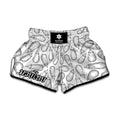 White Eggplant Drawing Print Muay Thai Boxing Shorts