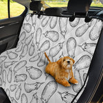 White Eggplant Drawing Print Pet Car Back Seat Cover