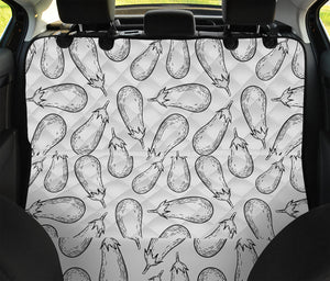 White Eggplant Drawing Print Pet Car Back Seat Cover