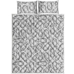 White Eggplant Drawing Print Quilt Bed Set