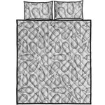 White Eggplant Drawing Print Quilt Bed Set