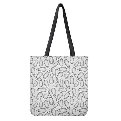 White Eggplant Drawing Print Tote Bag