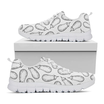 White Eggplant Drawing Print White Sneakers