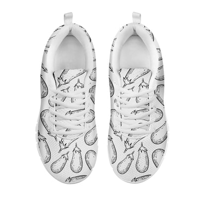 White Eggplant Drawing Print White Sneakers