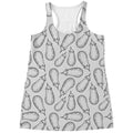 White Eggplant Drawing Print Women's Racerback Tank Top