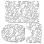 White Electric Lightning Print 3 Piece Bath Mat Set