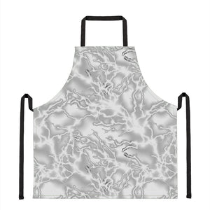 White Electric Lightning Print Apron