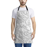 White Electric Lightning Print Apron