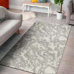 White Electric Lightning Print Area Rug