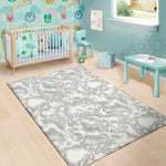 White Electric Lightning Print Area Rug