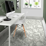 White Electric Lightning Print Area Rug
