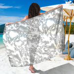 White Electric Lightning Print Beach Sarong Wrap