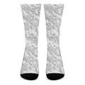 White Electric Lightning Print Crew Socks