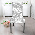 White Electric Lightning Print Dining Chair Slipcover