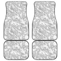 White Electric Lightning Print Front and Back Car Floor Mats