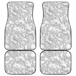 White Electric Lightning Print Front and Back Car Floor Mats
