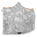 White Electric Lightning Print Hooded Blanket