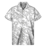 White Electric Lightning Print Men's Short Sleeve Shirt