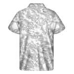 White Electric Lightning Print Men's Short Sleeve Shirt