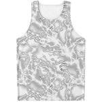 White Electric Lightning Print Men's Tank Top