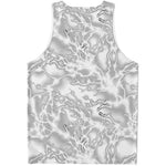 White Electric Lightning Print Men's Tank Top