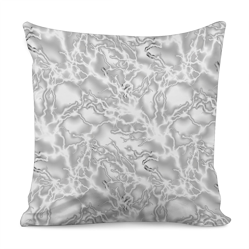 White Electric Lightning Print Pillow Cover