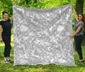White Electric Lightning Print Quilt