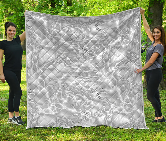 White Electric Lightning Print Quilt