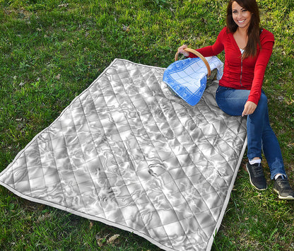 White Electric Lightning Print Quilt