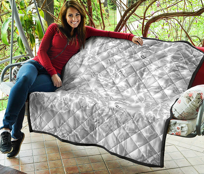 White Electric Lightning Print Quilt