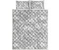 White Electric Lightning Print Quilt Bed Set