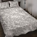 White Electric Lightning Print Quilt Bed Set