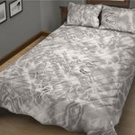 White Electric Lightning Print Quilt Bed Set