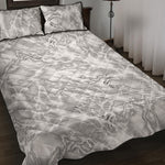White Electric Lightning Print Quilt Bed Set