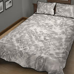 White Electric Lightning Print Quilt Bed Set