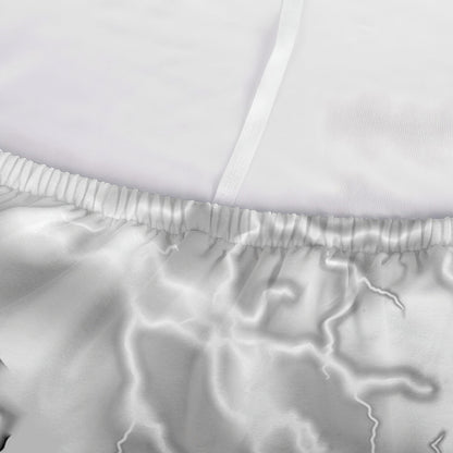 White Electric Lightning Print Sofa Cover