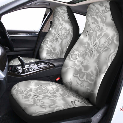 White Electric Lightning Print Universal Fit Car Seat Covers