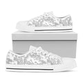 White Electric Lightning Print White Low Top Sneakers