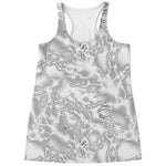 White Electric Lightning Print Women's Racerback Tank Top