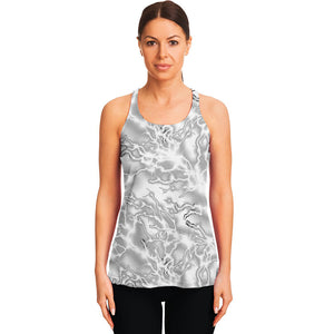 White Electric Lightning Print Women's Racerback Tank Top