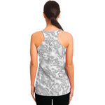 White Electric Lightning Print Women's Racerback Tank Top