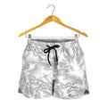 White Electric Lightning Print Women's Shorts