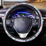 White Fairy Rose Unicorn Pattern Print Car Steering Wheel Cover