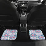 White Fairy Rose Unicorn Pattern Print Front and Back Car Floor Mats