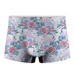 White Fairy Rose Unicorn Pattern Print Men's Boxer Briefs