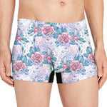 White Fairy Rose Unicorn Pattern Print Men's Boxer Briefs
