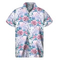 White Fairy Rose Unicorn Pattern Print Men's Short Sleeve Shirt