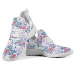 White Fairy Rose Unicorn Pattern Print Mesh Knit Shoes GearFrost