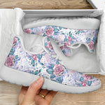 White Fairy Rose Unicorn Pattern Print Mesh Knit Shoes GearFrost